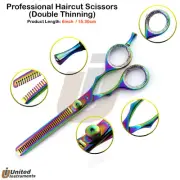 Pro Double Edge 6'' Barber Thinning Scissors Multi Color Hairdressing Shears