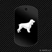Field Spaniel Keychain GI dog tag engraved many colors dog canine pet