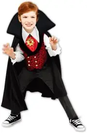 Boys' Vintage Vampire Costume with Light Up Necklace - Rubie's