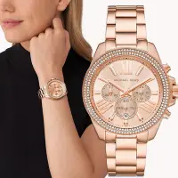 在飛比找Yahoo奇摩購物中心優惠-Michael Kors MK Wren 三眼計時晶鑽女錶 