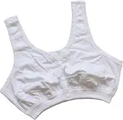 [TOSOFT] Elderly Womens Front-Close T-Shirt Bra Seniors Granny Comfy Pure Cotton Wireless Snap Closing Everyday Vest Bras