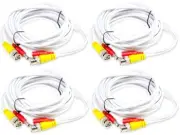 25 Feet Pre made Video Power CCTV Cable for CCTV Camera System Connection 4 Pack