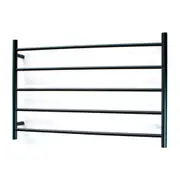 Radiant Matte Black 950 x 600mm Round Heated Towel Rail (Left Wiring) BRTR07LEFT