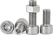 5set M8×10mm Metric 304 Stainless Steel Hex Socket Cap Head Hollow Screws Bolt 【with Nuts】