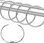 Shower Curtain Hooks Rings,24 Pcs Rustproof Metal Shower Hooks for Shower Curtain,Glide Smoothly Round Shower Rings for Curtain,Shower Curtain Rings for Bathroom Shower Rod,Snap Joint Design (Silver)