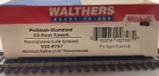 WALTHERS HO SCALE PENNSYLVANIA RR PULLMAN STANDARD 52 SEAT COACH (PRR LATE SCHEM