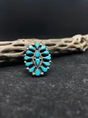 Native American Zuni sleeping beauty turquoise sterling silver ring size 8.5