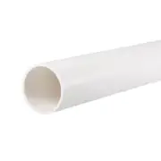 PVC Rigid Round Pipe 45.2mm ID 50mm OD 0.65m White High Impact
