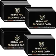 [SAITECH IT] 20 Pack RFID Blocking Card, One Card Protects Entire Wallet Purse, NFC Contactless Bank Debit Credit Card Protector ID ATM Guard Card Blocker–(Black), Black, 20 Pcs Black, Rf