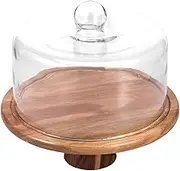 Wood Cake Stand, Large Capacity Versatile Wood Dessert Table Display, Cake Stand with Dome Lid, Easy to Clean Cakes Plate Display Server Tray, for Party