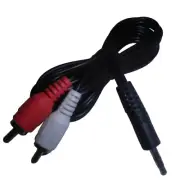 3.5mm Stereo Male to 2 RCA Male (Right and Left) Audio Cables, Each 5 Ft