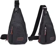 [Ｗoowayo] Canvas Tassel Detail Chest Pack Single Shoulder Bag Small Size (brown)