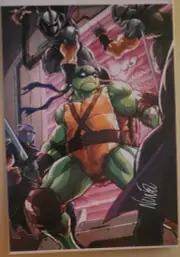 TMNT Teenage Mutant Ninja Turtles Leonardo 8x11 Print Signed Eddie Nunez W/COA