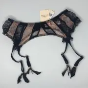 Agent Provocateur Saffi Black Nude Suspender AP4 Large NWT