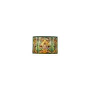 Chloe Lighting - Myrtle Tiffany-style Victorian 3pcs Folding Fireplace Screen 44