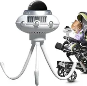 Baby Stroller Fan | Space Octopus Bladeless Fan for Car Seat,with Flexible Tripod, Lightweight Cooling Device Outdoor Cooler for Desk Home Car Seat Stroller