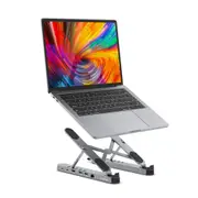 Mbeat Stage P5 Portable Laptop Stand with USB-C Docking Station - Space Grey