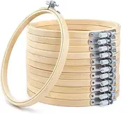 Caydo 12 Pieces 15cm/6 inch Embroidery Hoops Set Bulk Bamboo Circle Cross Stitch Hoop Ring for Sewing and Decoration