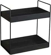 KINGBERWI 2 Tier Bathroom Counter Organizer, Standing Vanity Organizer Shelf for Bathroom Storage Organization, Countertop Skincare Makeup Organizers Holder, Black