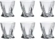 (SET of 6) Crystalex Bohemia Quadro, 11-Ounce Bohemian Crystal Glass, Set of 6