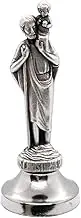 Mini Saint Statue | Classic Christian and Catholic Figurines | Silver-Tone Metal | Sticky Bottom - Easily Attach to Car Dash | Religious Home and Car Decor | Made in Italy (St. Christopher)