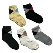 Little Kids Ankle Socks Girl Boys Cotton Cartoon Crew 6-8 Years Argyle Plaid