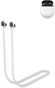 for Google Pixel Buds Pro 2 Anti Lost Strap Lanyard,WUNIAK Soft Silicone Special Anti-Slip Texture Design Accessories Only Compatible with Google Pixel Buds Pro 2 Neck Rope Cord,Cream.