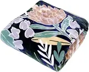 Bambury Protea Mink Blanket, 100% Polyester, Double Layered, Comforter, Double Size, Navy Blue