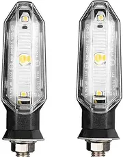 Indicators Flowing Turn Signal Motorcycle 12V - Turn Signal Lights Indicator Flasher - Arrow Signal Lamp for Motorcycle Dirt Bike Cafe Racer Turn Signal Indicator (Size : 2PCS)