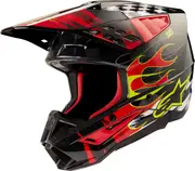 Alpinestars S-M5 Rash, motocross helmet , color: Dark Grey/Red/Neon-Yellow , size: L