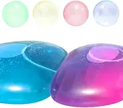 Big Bubble Ball, Pack of 4 Transparent Bubble Balls, Bubbel Ball, Beach Garden Ball for Indoor Games, Outdoors, Pink, Sky Blue, Grass Green and Lemon Yellow