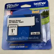 BROTHER P-TOUCH SERIES, TZE-251 ADHESIVE LAMINATED LABELING TAPE, BLACK ON WHITE