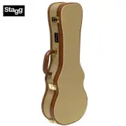 Stagg Gold Tweed Plush Lined Concert Ukulele Hardshell Case Model GCX-UKC-GD