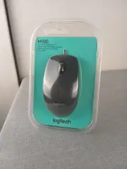 Mouse Logitech M100 Full Size USB Corded Works With Windows/MacOS