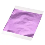 200 Pcs Gold Leaf Foil Sheet Light Purple Leaf Papers 5.3 Inch x 5.1 Inch