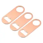 3pcs Stainless Steel Flat Bottle Opener, Beer Bottle Opener 3.46"Long-Rose Gold