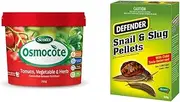 Osmocote Vegetable and Herb Controlled Release Fertiliser, 700g & Defender Slug and Snail Pellets 600g