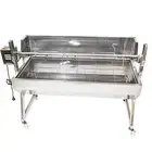 1500 Stainless Steel Spartan Spit Roaster | Flaming Coals