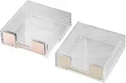 KALLORY Desk Stand for Memo Pad Note Box Pen Holder Acrylic Stationery Organiser Office Supplies