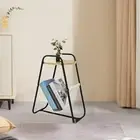 Iron Side Table Elegant Modern Tea Table for Small Space Living Room Bedroom