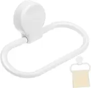 LIFKICH Self Adhesive Towel Holder Ring No Drilling Bathroom Towel Rack for Kitchen Bathroom White Durable Material Easy Installation Simple Design for Towel Hanging