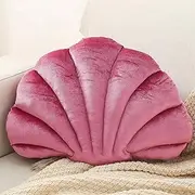 Gerlisay Shell Throw Pillows, Burgundy Seashell Decorative Pillow Soft Velvet Seashell Shaped Aesthetic Accent Pillows for Bed Couch Bedroom Home Office Beach Decor 12.6 * 9.8''
