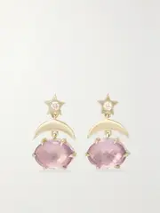 [Andrea Fohrman] Andrea Fohrman - Mini Cosmo 14-karat Gold, Amethyst And Diamond Earrings - One size One size Gold