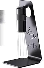 RSNMocha WDT Tool Espresso Distribution Tool, Coffee Distribution Tool with Magnetic Stand, Durable 6 Replacement Needles - Ideal for Adult Baristas & Coffee Lovers - Black