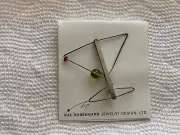 Artist Sue Rosengard Martini Glass with Olive pin - new