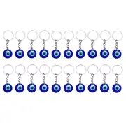 25mm Evil Eye Glass Keychain, 20 Pcs Eye Keychain Charm Crafting Beads, Blue