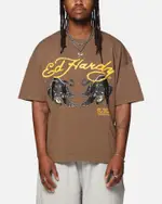 [ED HARDY] Ed Hardy Pypu Panther T-shirt Brown - Size 2XL 2XL Brown