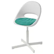 LOBERGET / SIBBEN children’s desk chair with pad, white/turquoise