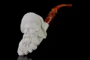 CAVALIER Figure Pipe By Erdogan EGE block Meerschaum New Handmade W Case#1404