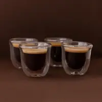 在飛比找momo購物網優惠-【LaCafetiere】雙層玻璃濃縮咖啡杯4入 75ml(